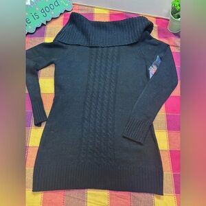 Elegant Black Cable Knit dress